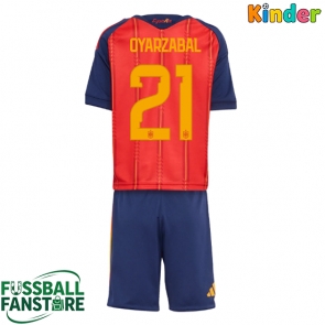 Spanien Mikel Oyarzabal #21 Replik Heimtrikot Kinder WM 2026 Kurzarm (+ Kurze Hosen)